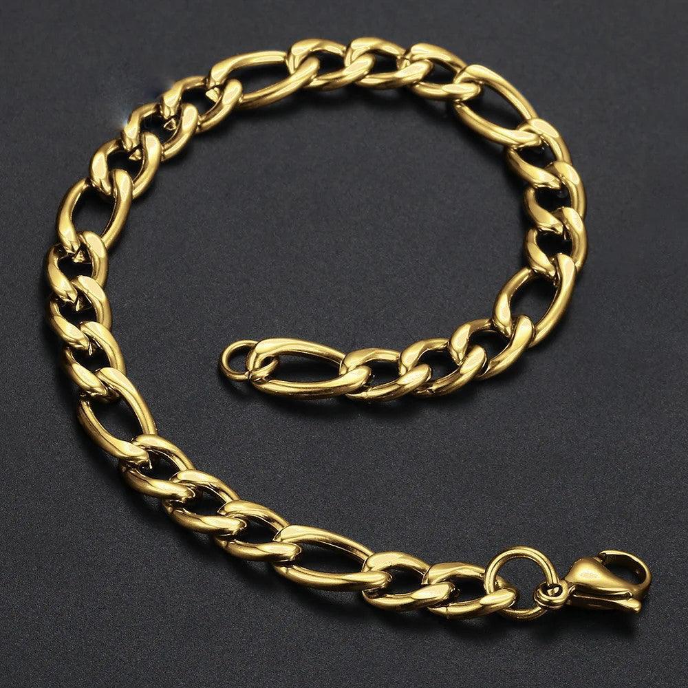 Men's Gold Silver Color Bracelet Link - StellaJoya