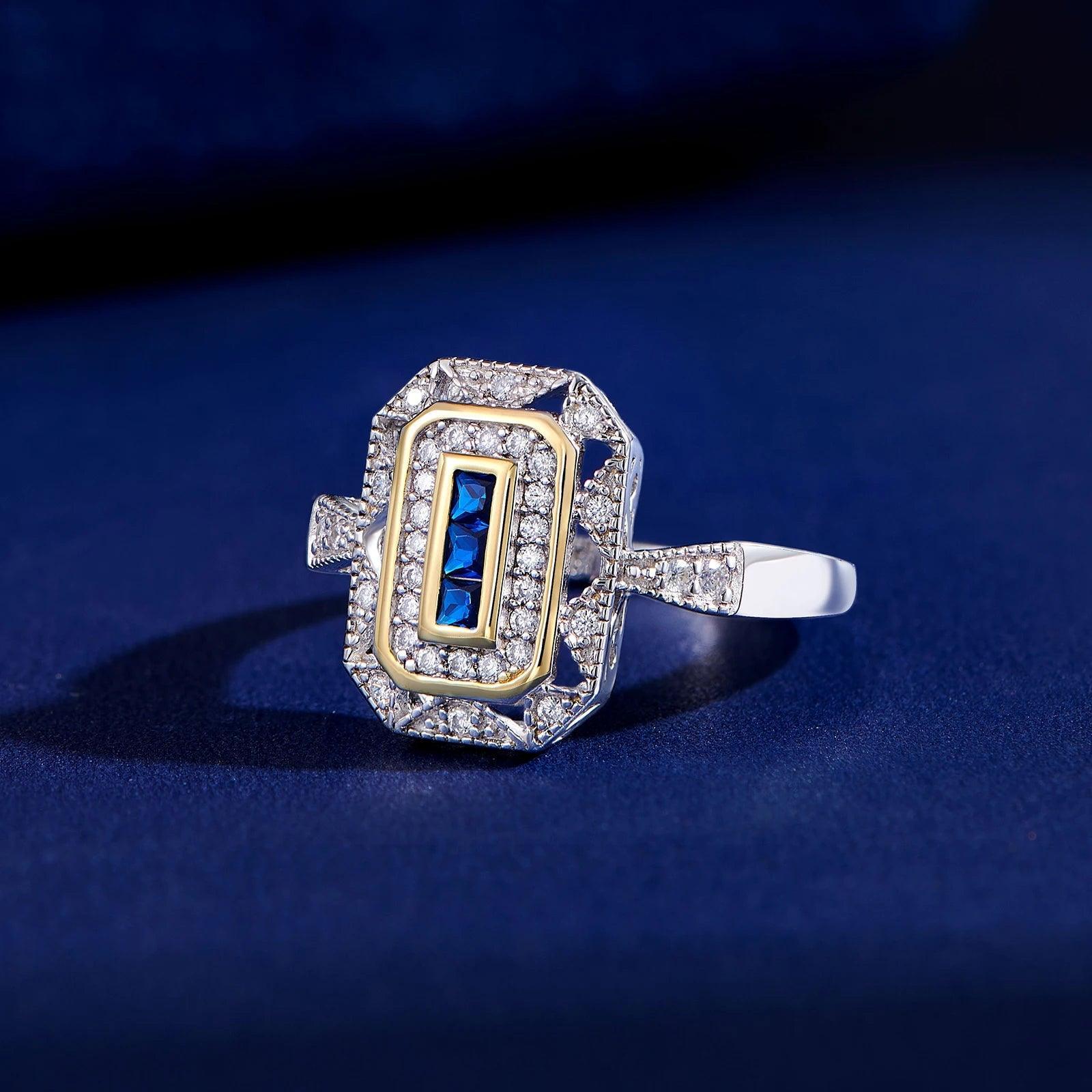 Vintage Blue Zirconia Ring - StellaJoya