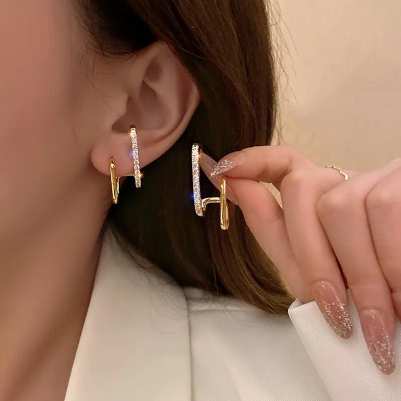 Luxurious U-Shaped Cuff Earrings - StellaJoya