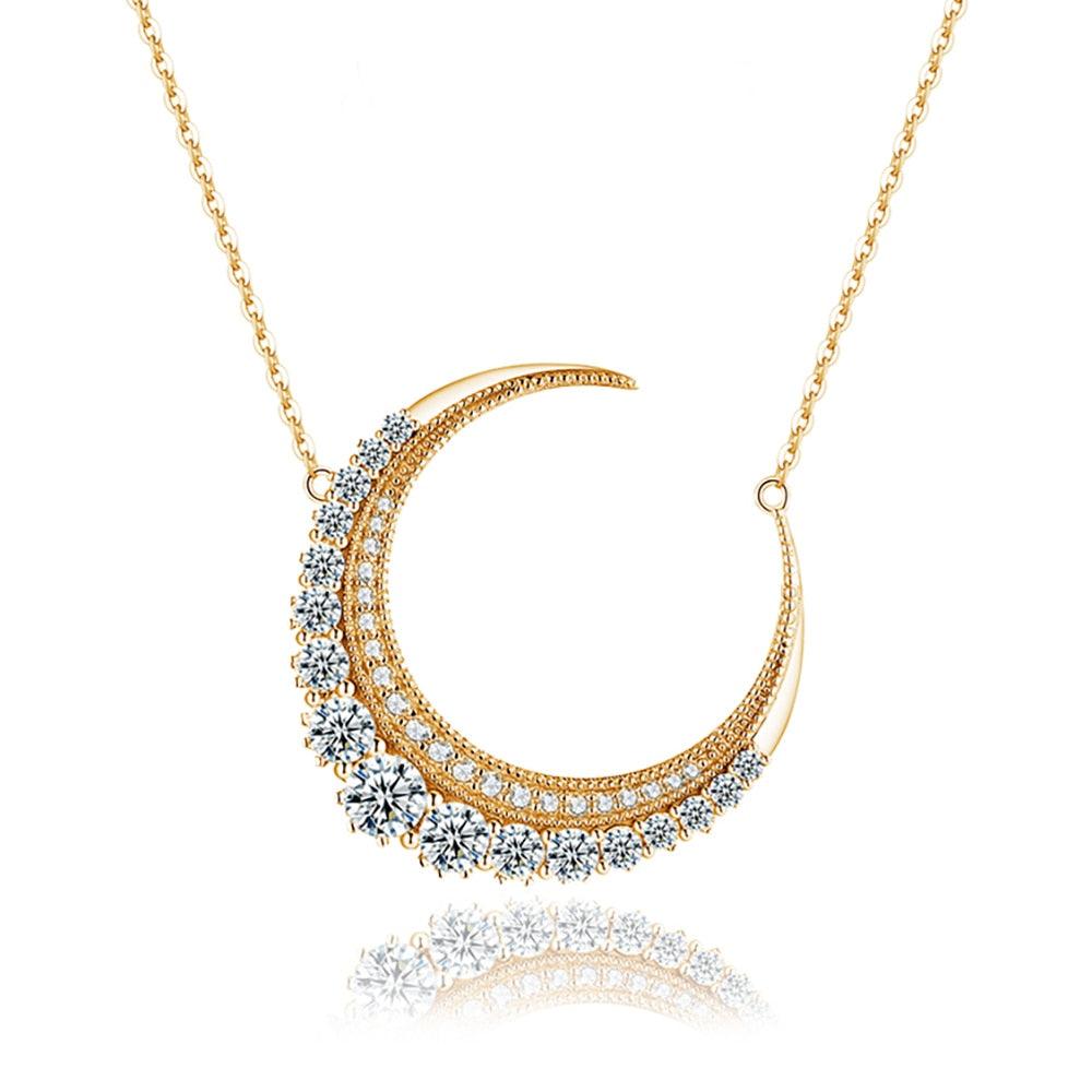 Moon Pendant Silver Necklace - StellaJoya