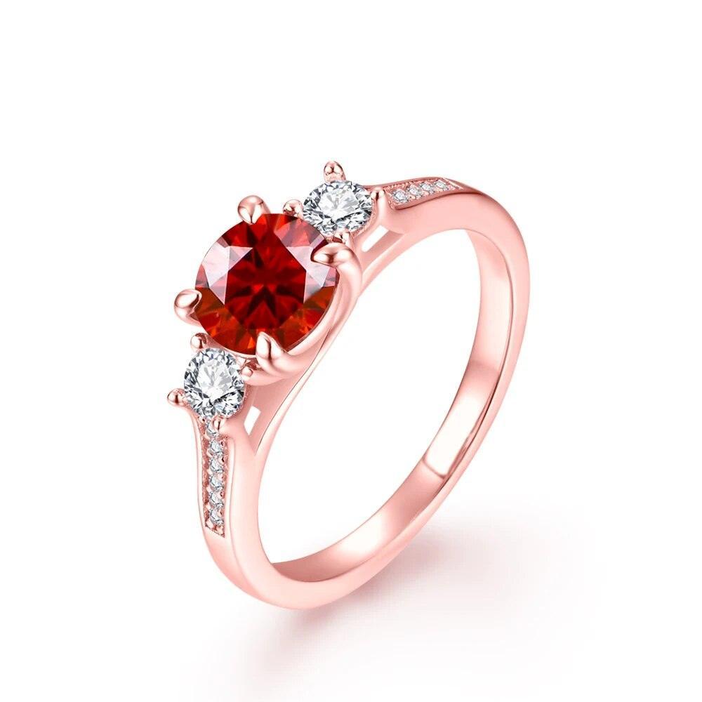 Red Moissanite Ring - StellaJoya