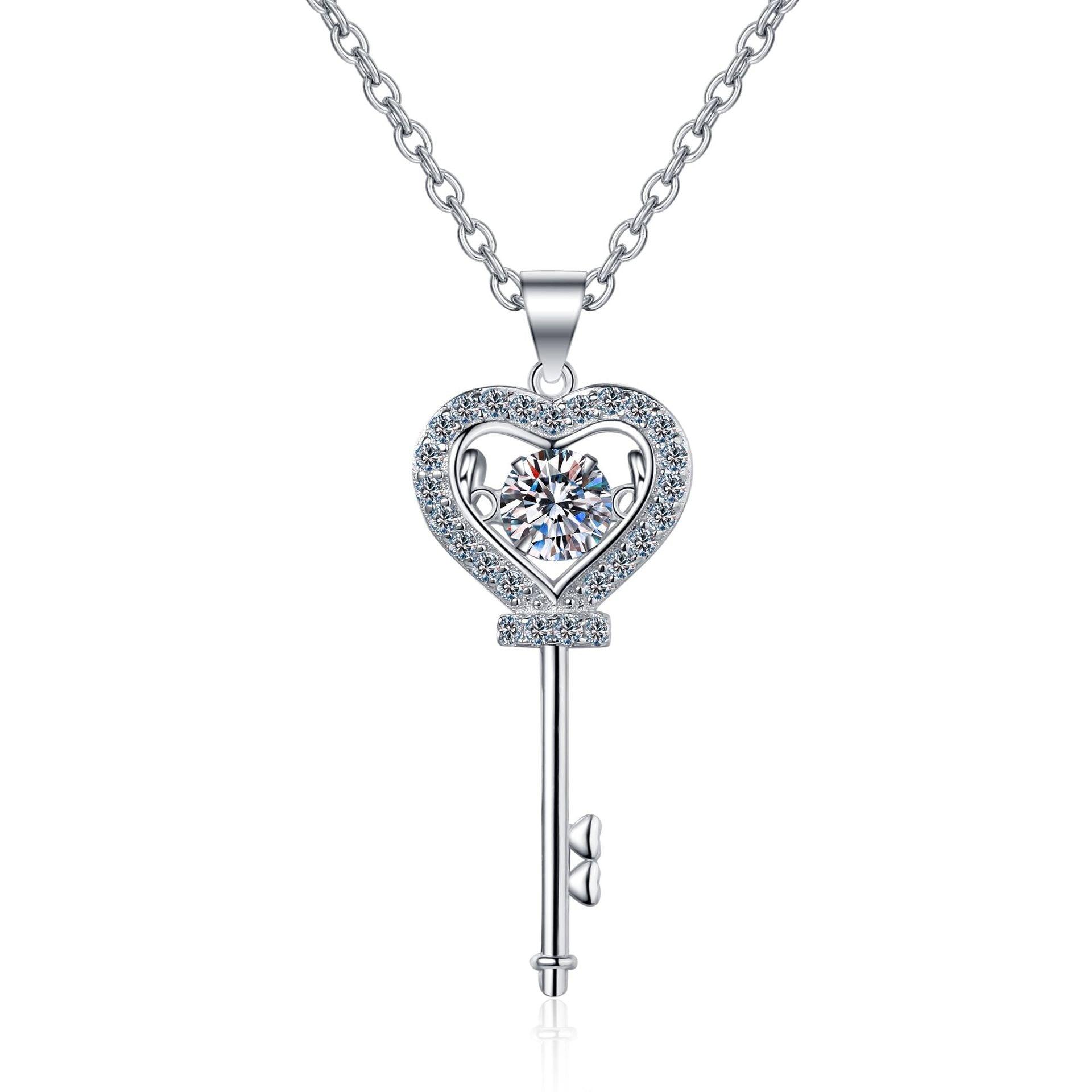 Heart Key Pendant Necklace - StellaJoya