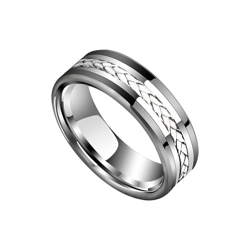 Men's Inlaid Tungsten Ring - StellaJoya