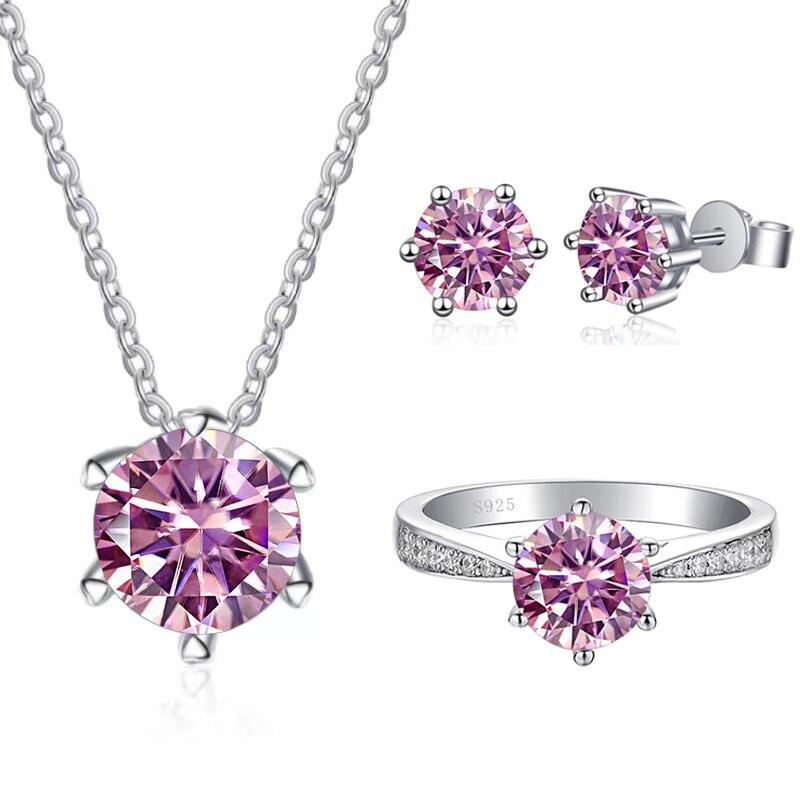 Sparkling Pink Bride Jewelry Set - StellaJoya
